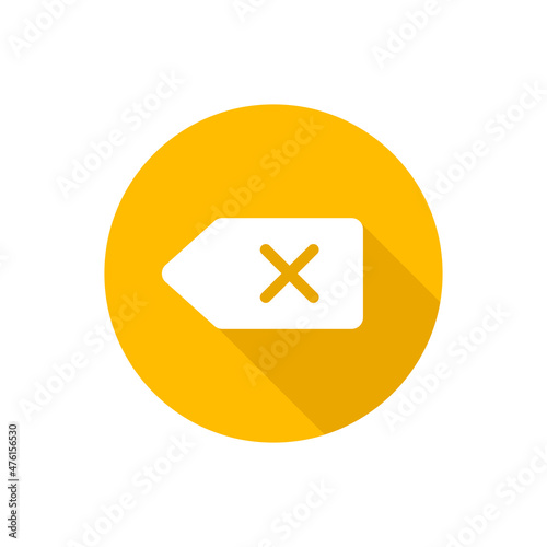 Backspace flat icon with shadow