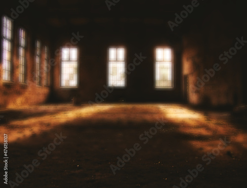 8k Matte painting of old damaged room for movie post production and vfx video This image has been deliberately blurred and out of focus