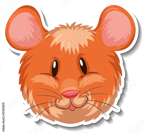 Head of Hamster animal cartoon sticker