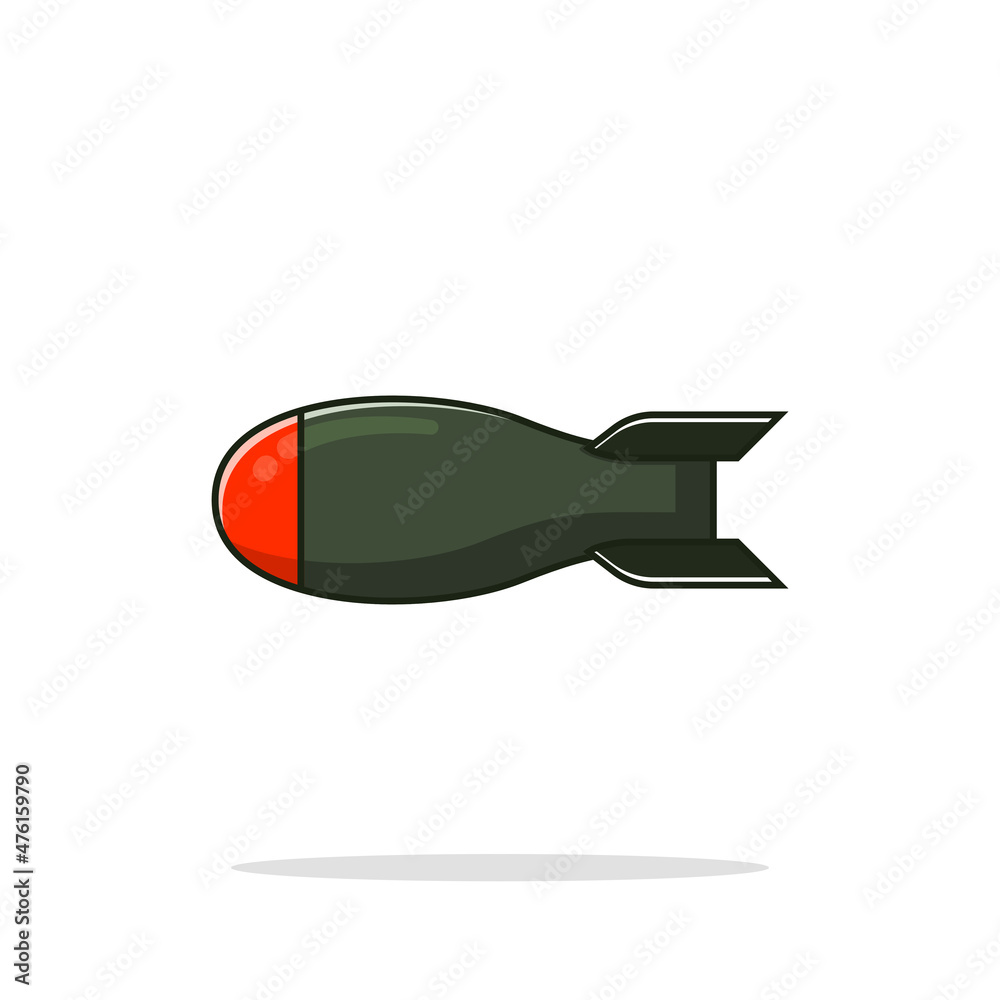 Floating missile cartoon style icon illustration Floating missile cartoon style icon illustration