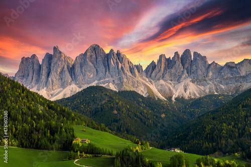 Beautiful landscape of Italian dolomites - Santa Maddalena