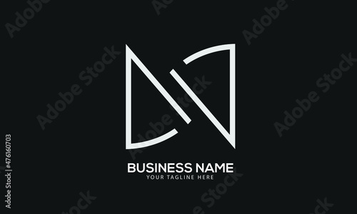 Alphabet NA or AN abstract monogram vector logo template