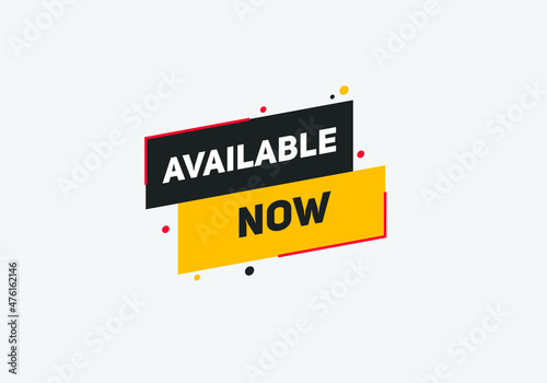 available now text sign icon. rectangle stroke template. white color text	
