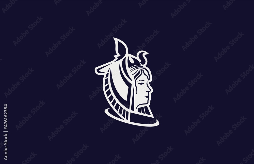 Cleopatra Head Logo Design Vector