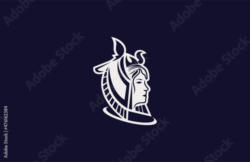 Cleopatra Head Logo Design Vector