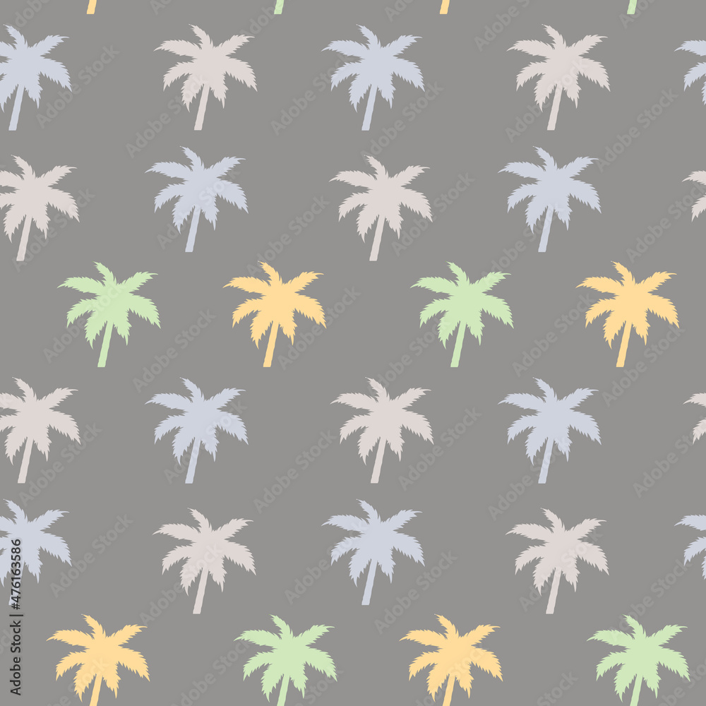 Palm tree silhouette seamless patter in flat style. Palm tree silhouette seamless patter in flat style.