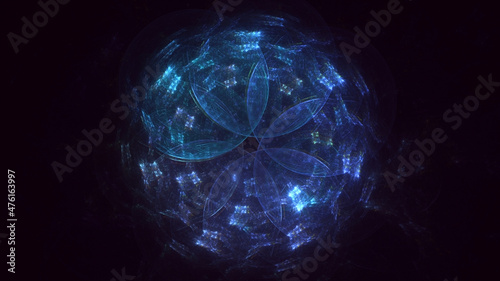 3D rendering abstract round light background © BetiBup33