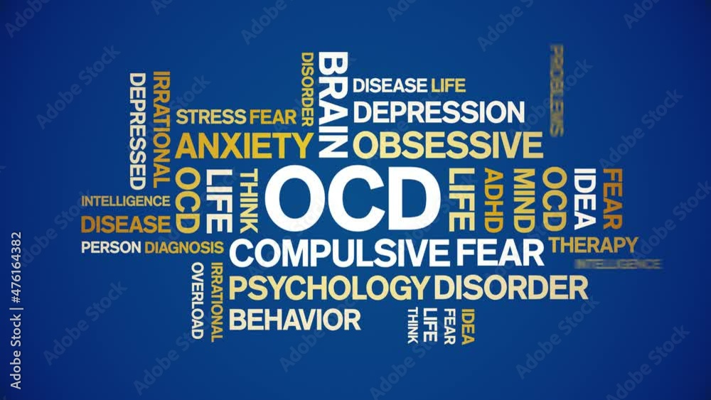 OCD animated tag word cloud;Obsessive-Compulsive Disorder animation ...