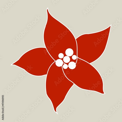 Christmas floral decorative elements for greeting cardsand and posters. Winter branch, berries, plants and floweres. Hand drawn vector illustration