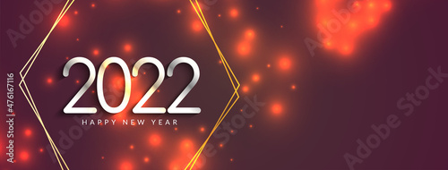 Happy new year 2022 sparkling modern calendar banner design