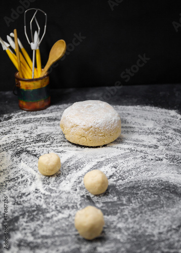 yeast-free dough on a floured surface