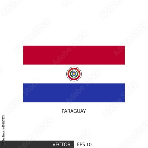 Paraguay square flag on white background and specify is vector eps10.