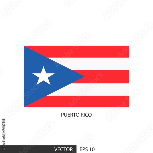 Puerto Rico square flag on white background and specify is vector eps10.