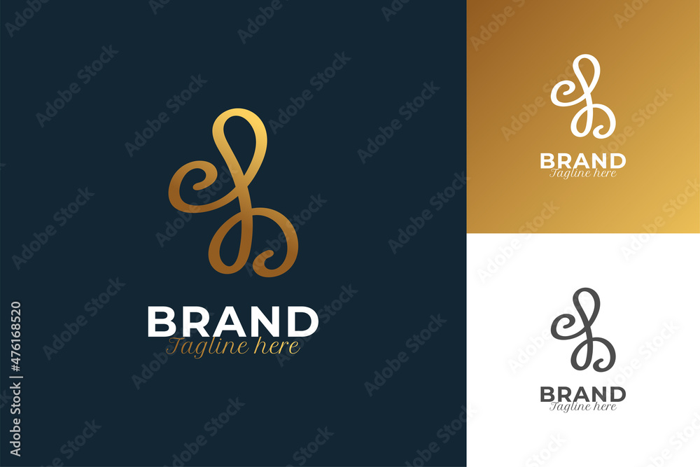Minimal and Elegant Initial Letter B Logo Design with Handwriting Style in Golden Gradient. Handwritten Signature Logo for Identity Minimal and Elegant Initial Letter B Logo Design with Handwriting Style in Golden Gradient. Handwritten Signature Logo for Identity