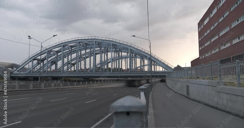 American bridge metal railway bridge in St. Petersburg American bridge metal railway bridge in St. Petersburg