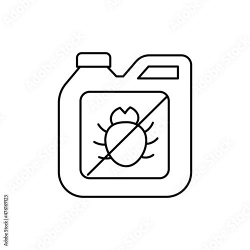 Canister of plant insecticide fertilizers line icon. Chemical fertilization of the soil. Substances used to kill insects. Editable stroke size.
