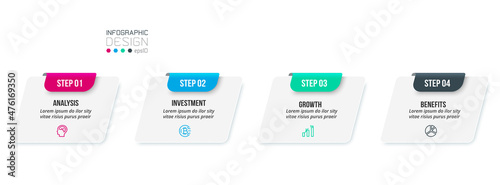 Infographic template business concept with step.