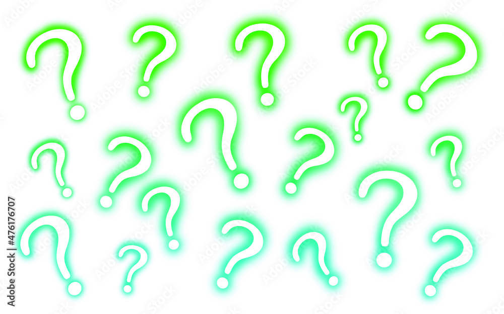 Green glowing question mark pattern Green glowing question mark pattern