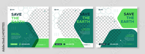 nature promotion banner social media pack template premium