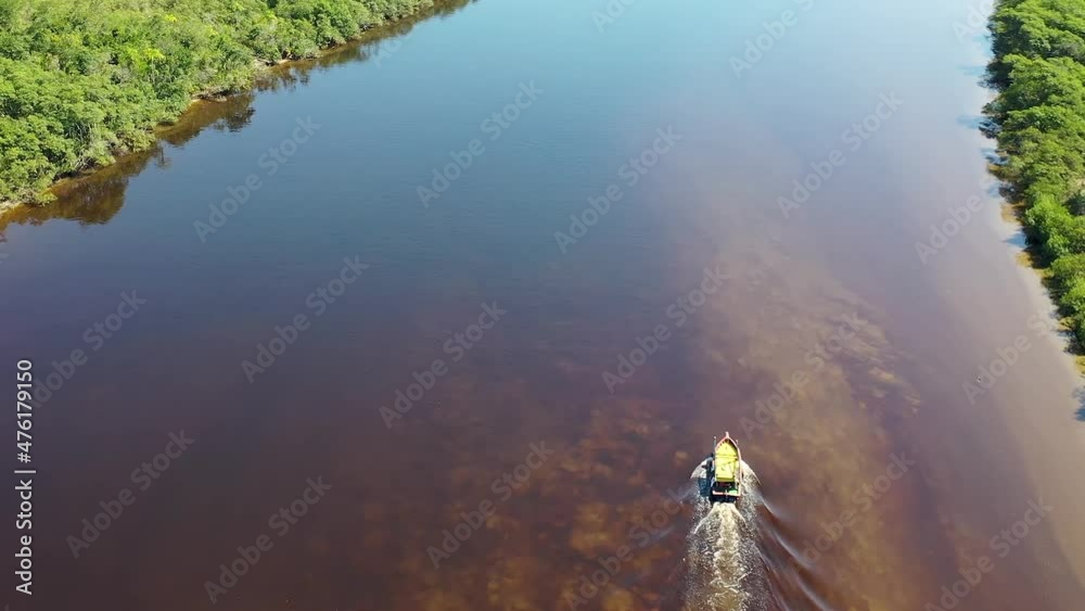 Amazon Rainforest natural landscape. Amazon river scene. Green ...
