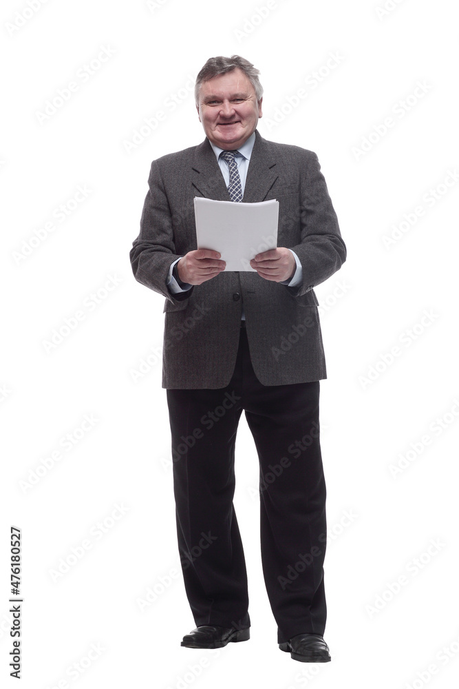 business man with a stack of business documents . business man with a stack of business documents .