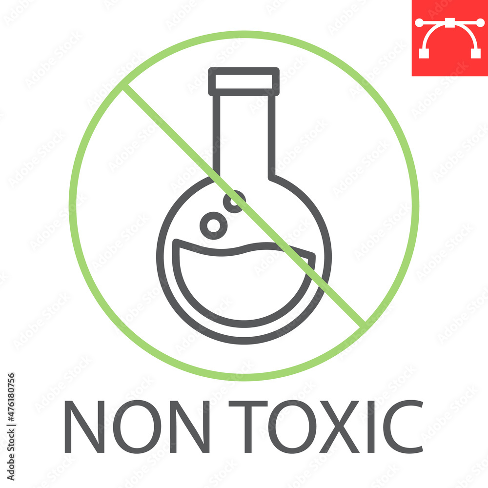 Non toxic line icon, product and natural, chemicals free vector icon, vector graphics, editable stroke outline sign, eps 10. Non toxic line icon, product and natural, chemicals free vector icon, vector graphics, editable stroke outline sign, eps 10.