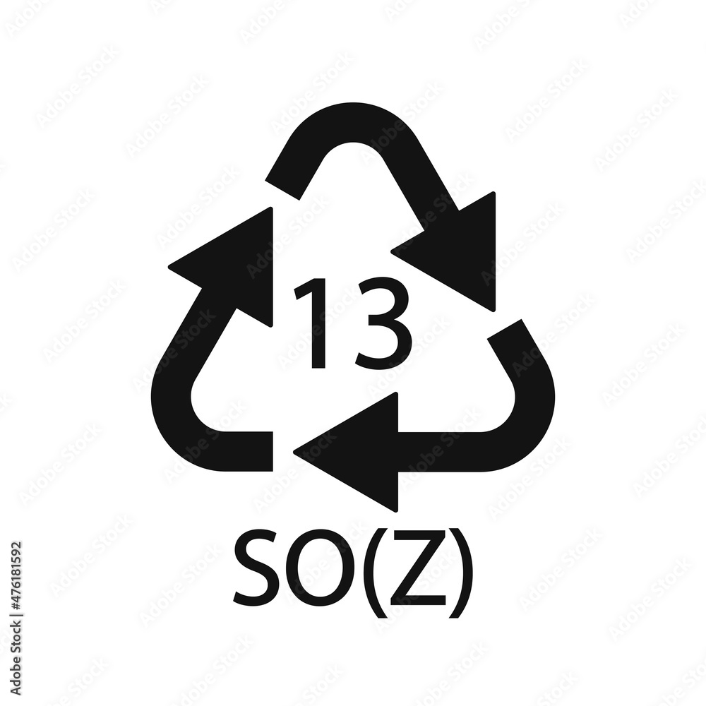 Battery recycling symbol 13 SO(Z). Vector illustration Battery recycling symbol 13 SO(Z). Vector illustration