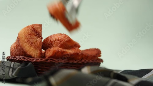 A closeup of traditional fried yuccas from Latin countries photo