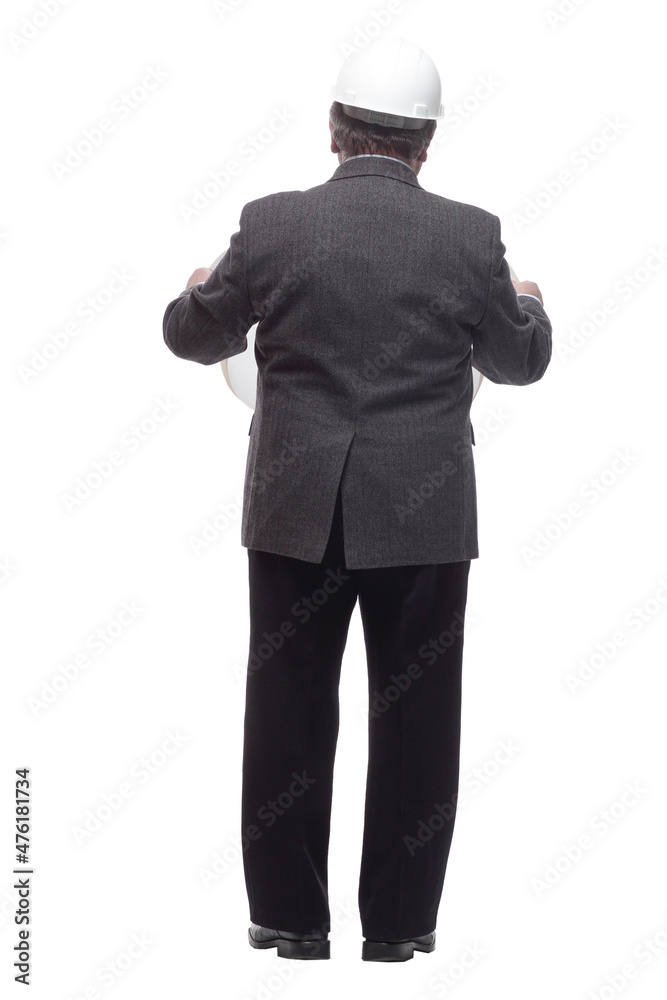 business man with drawings for a new project. business man with drawings for a new project.
