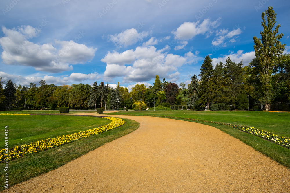 View of city park in Budapest, Hungary