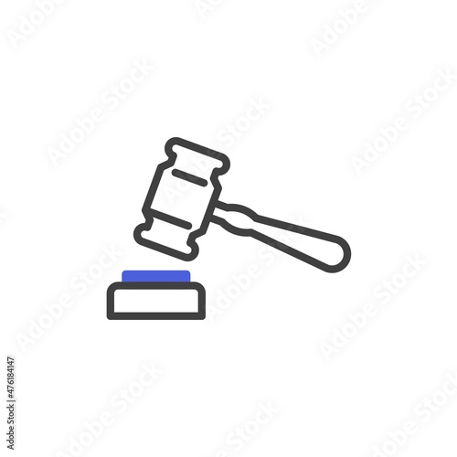 Judge gavel line icon
