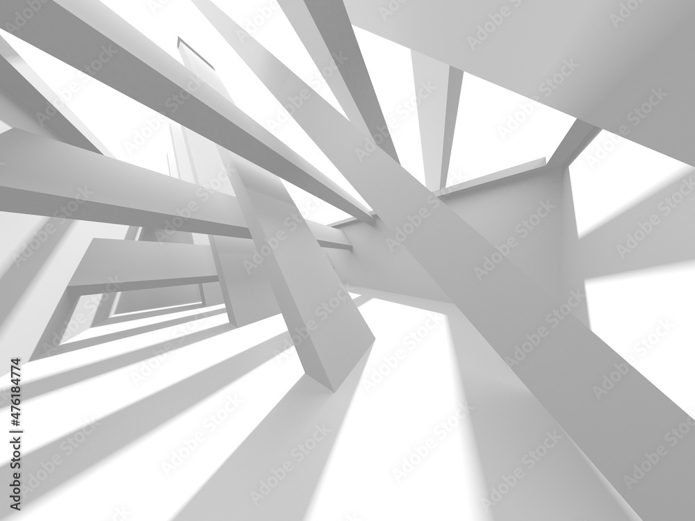 Obraz premium Illuminated corridor interior design. Empty Room Interior Background