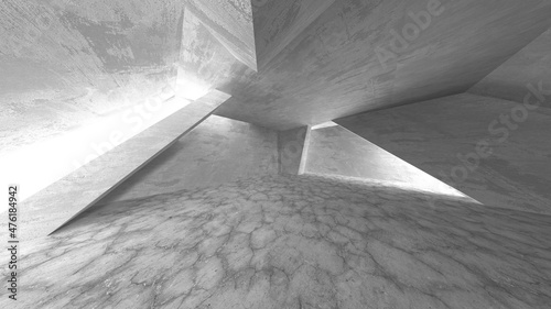 Abstract architecture background. Empty rough concrete interior