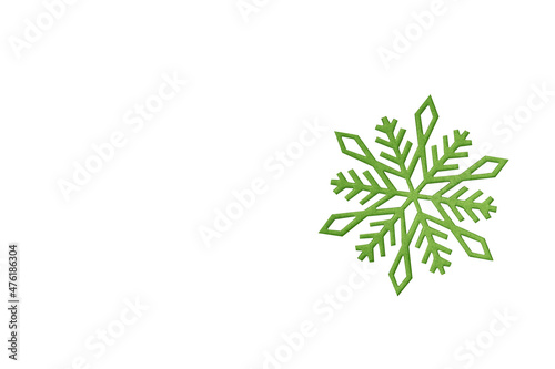 green snowflake isolated on white
