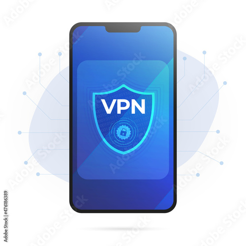 VPN Service concept. Virtual private network application - Internet Security and Privacy Data Encryption Software Service. Flat vector icon illustration isolated on white background