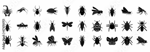 insect icon set, insect vector set sign symbol © hartini