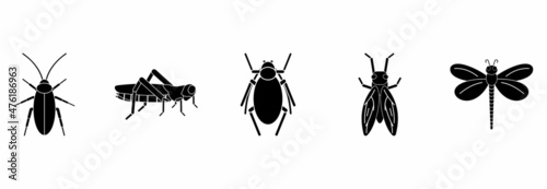 Fotobehang insect icon set, insect vector set sign symbol