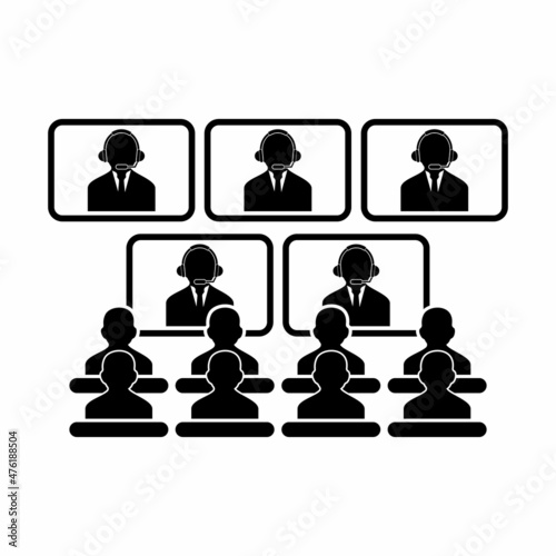 meeting icon set, online meeting icon set vector sign symbol