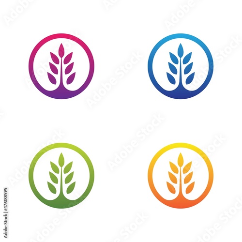Tree leaf icon set