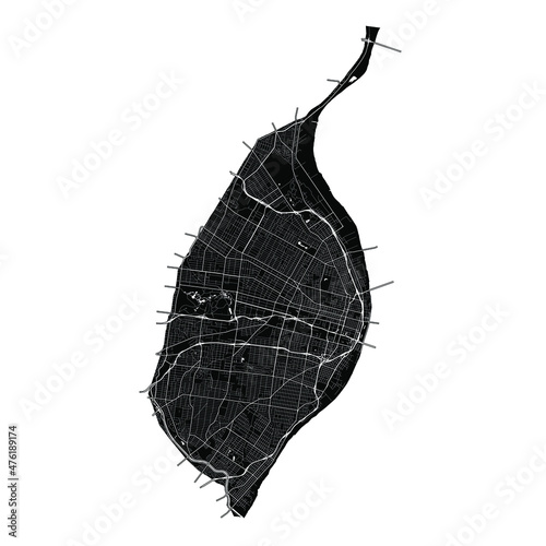 St. Louis, Missouri, United States, Black and White high resolution vector map