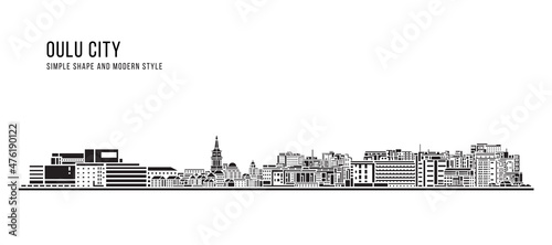 Cityscape Building Abstract Simple shape and modern style art Vector design - Oulu city photo