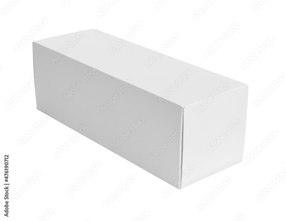 Mockup white tall shape product packaging box isolated on white background