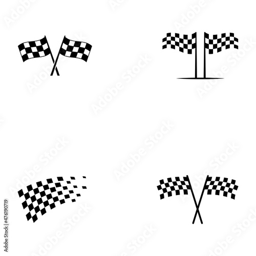 Race flag icon, simple design illustration vector template