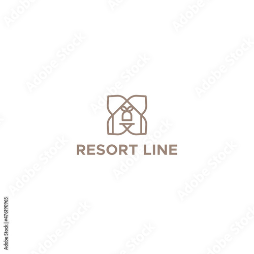 Minimalist design Resort Line house logo design