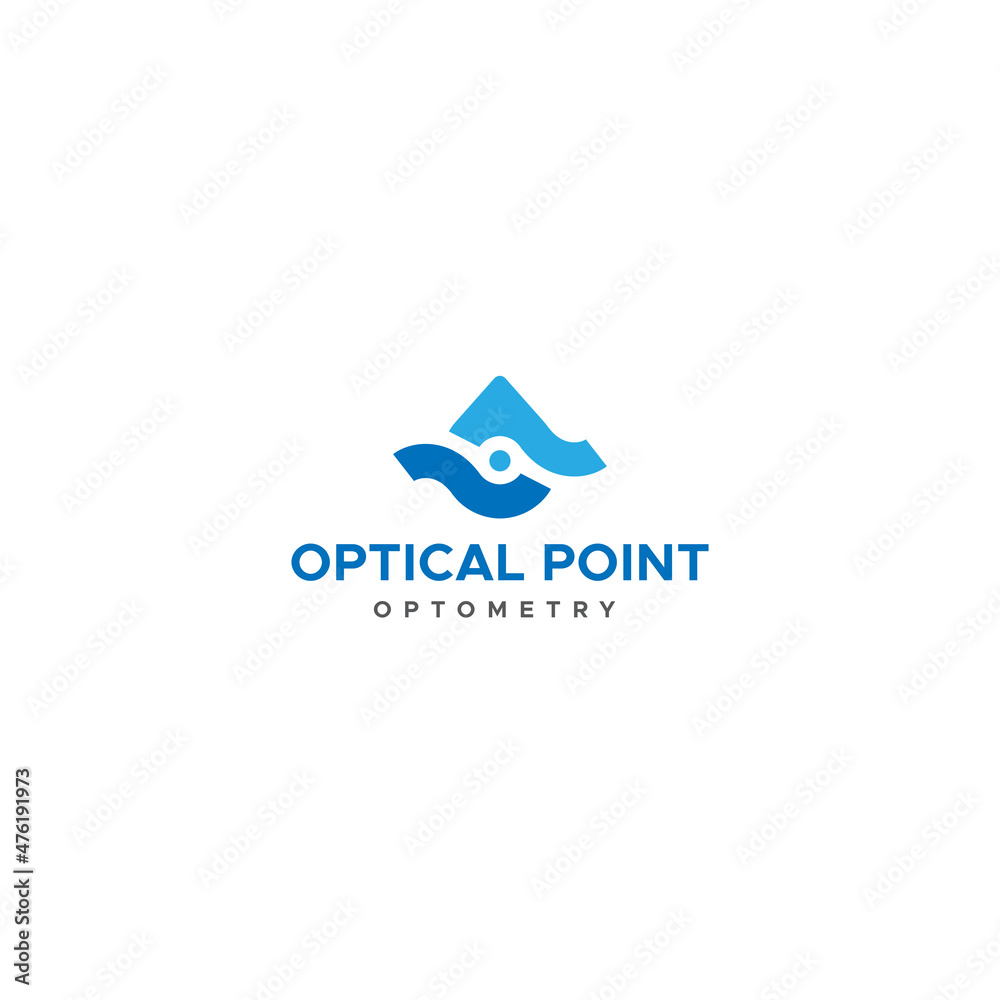 Minimalist design Optical Point health logo design