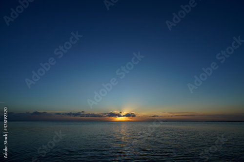 sunset sky with empty at the lake.