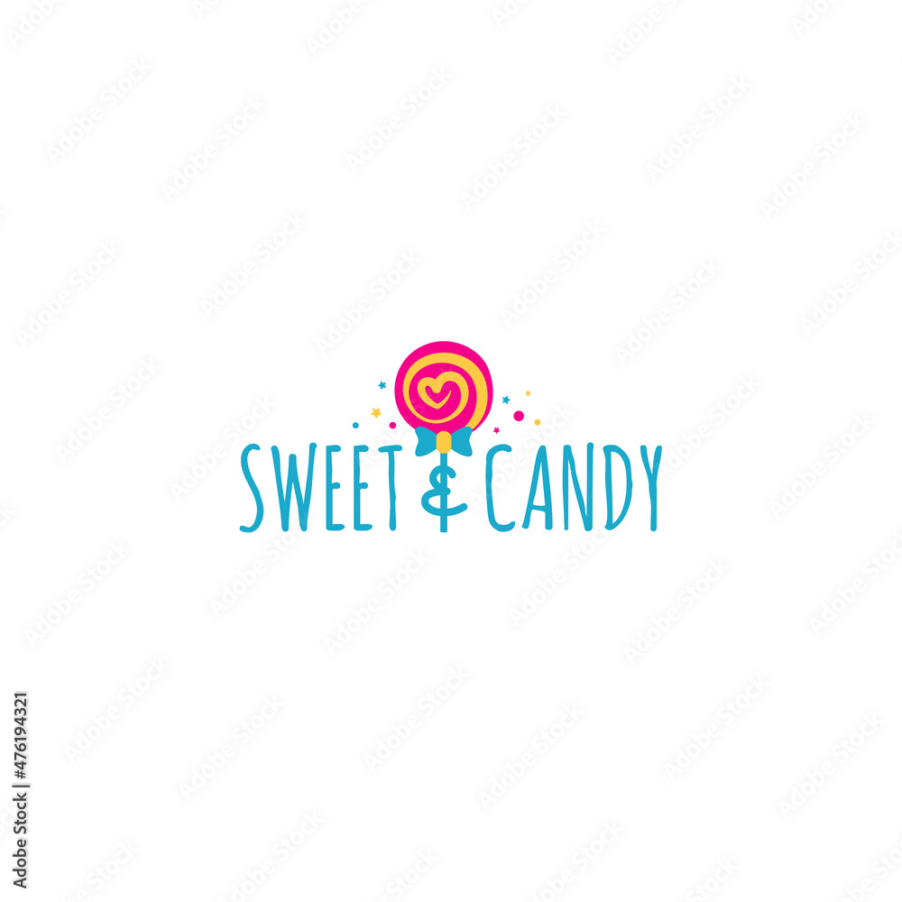 Minimalist design Sweet Candy pretty logo design