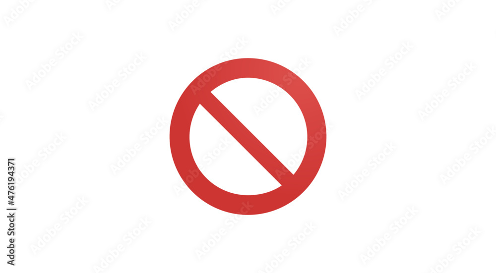 Block and forbidden sign flat vector illustration. Block and forbidden sign flat vector illustration.