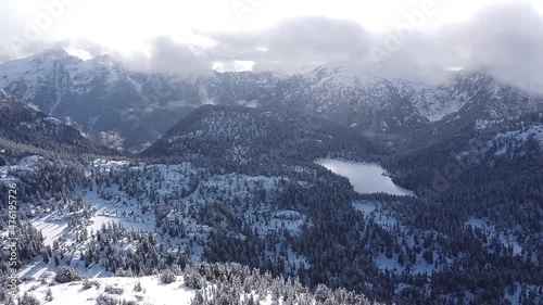 Frozen Lakes and Snow Capped Mountains of Vancouver Island, Mount Gibson, Canada