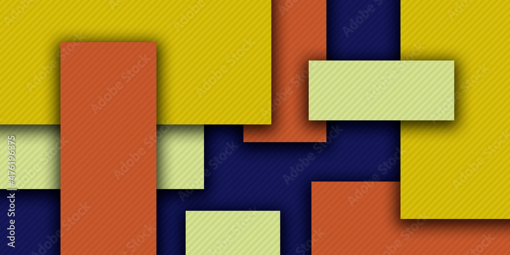 Fondo moderno de cuadrados amarillos, naranjas y morados. 